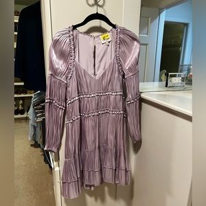 Purple cinq a sept long sleeve mini dress